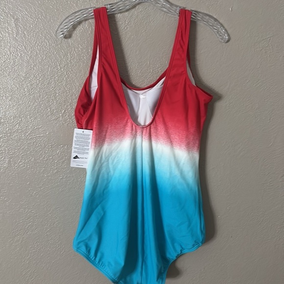 Lands End Swim Women’s Patriotic One Piece Swimsuit Size 14 Red White Blue NWT - Picture 4 of 6